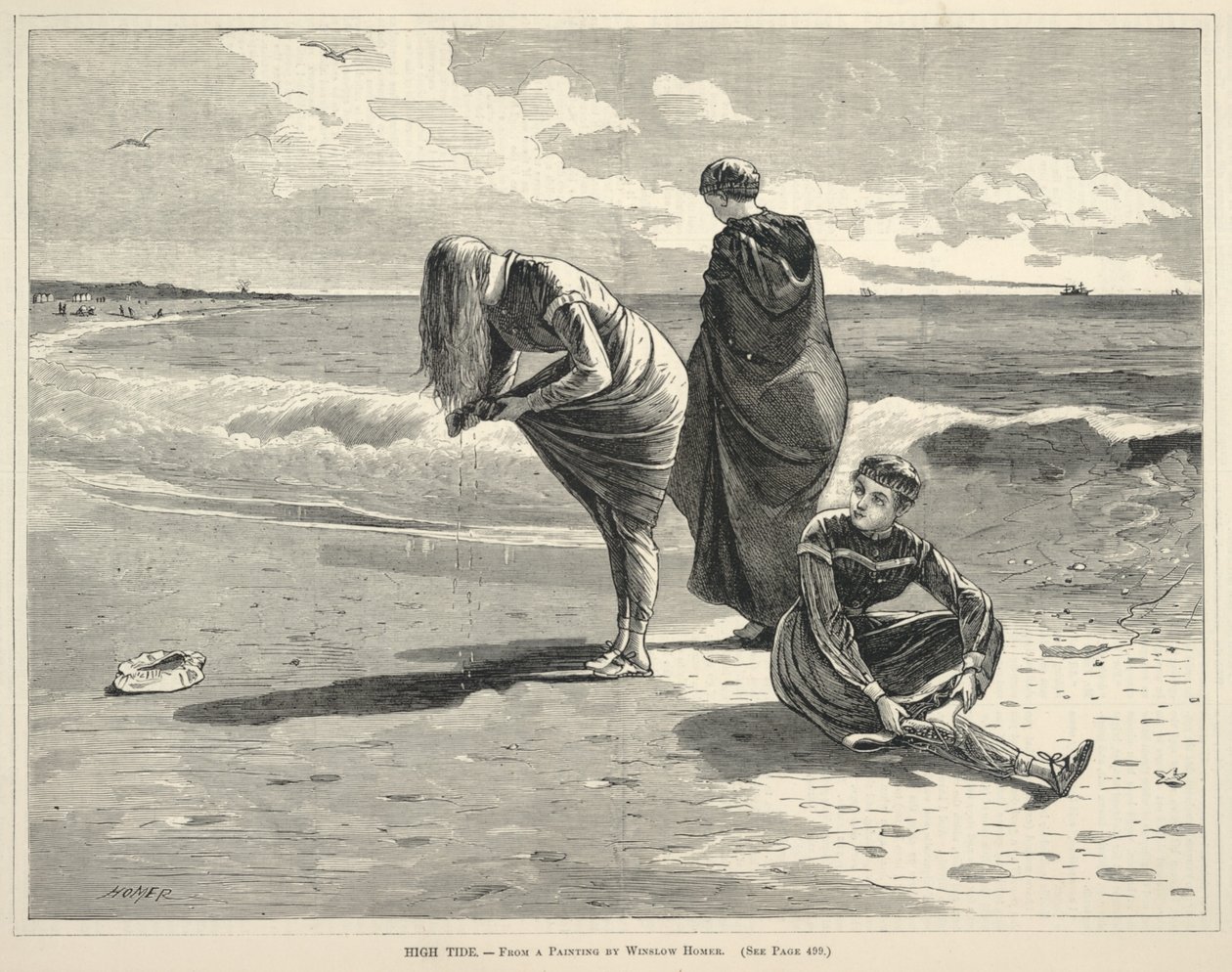 Korkeavesi, julkaisusta Every Saturday: An Illustrated Journal of Choice Reading, 6. elokuuta 1870 tekijältä Winslow Homer