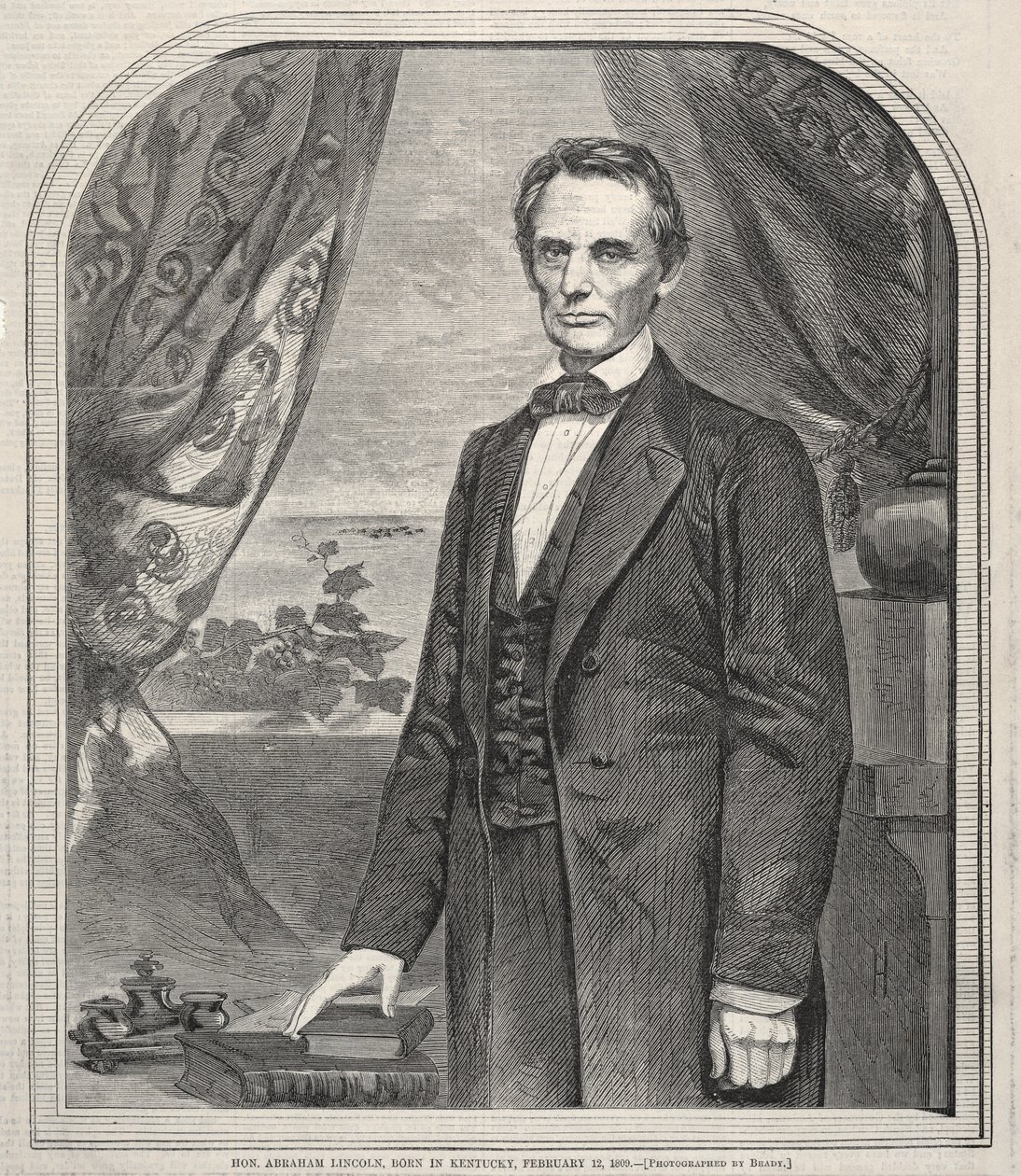 Hon. Abraham Lincoln, syntynyt Kentuckyssa, 12. helmikuuta 1809, 1860. tekijältä Winslow Homer