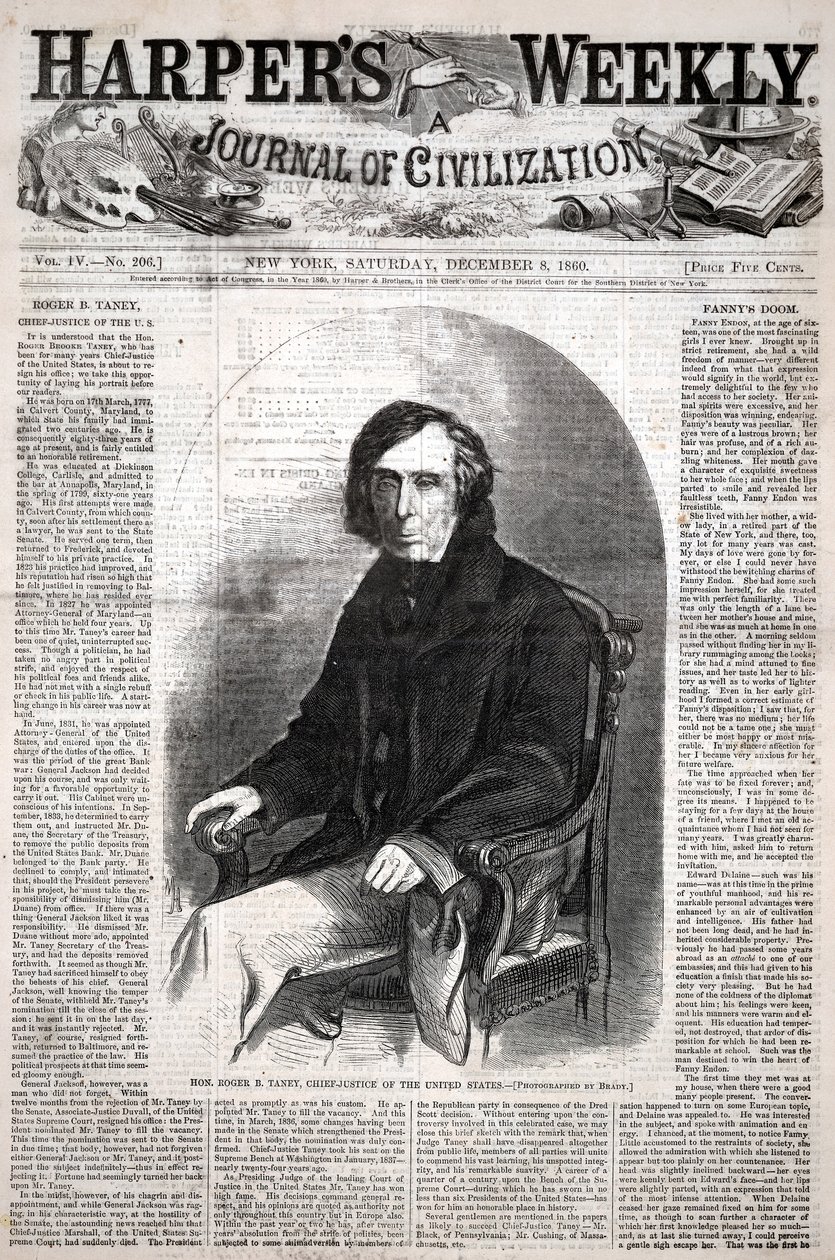 Kunnianarvoisa Roger B. Taney, Yhdysvaltain korkeimman oikeuden puheenjohtaja, Harper