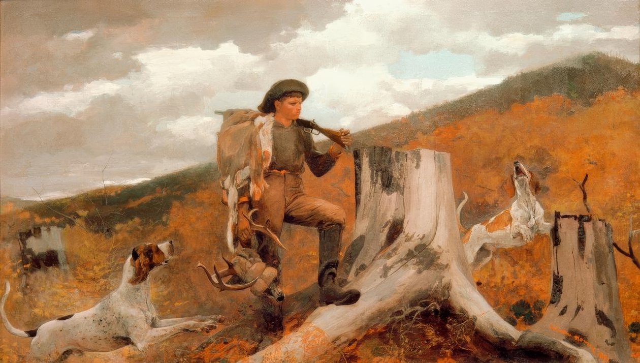 Metsästäjä ja koirat tekijältä Winslow Homer
