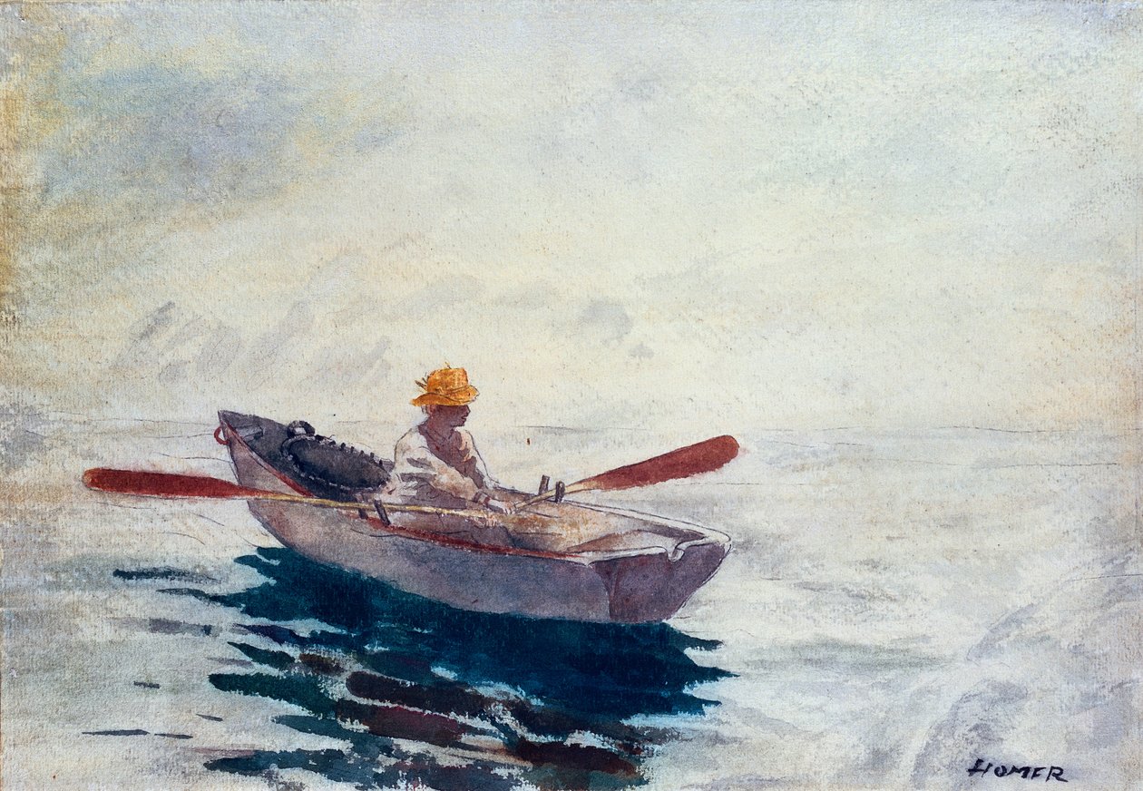 Veneessä (akvarelli, kynä ja kynä paperille) tekijältä Winslow Homer