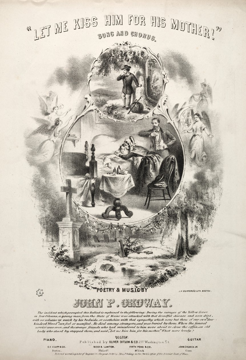 Anna minun suudella häntä hänen äitinsä puolesta - Sheet Music Cover tekijältä Winslow Homer