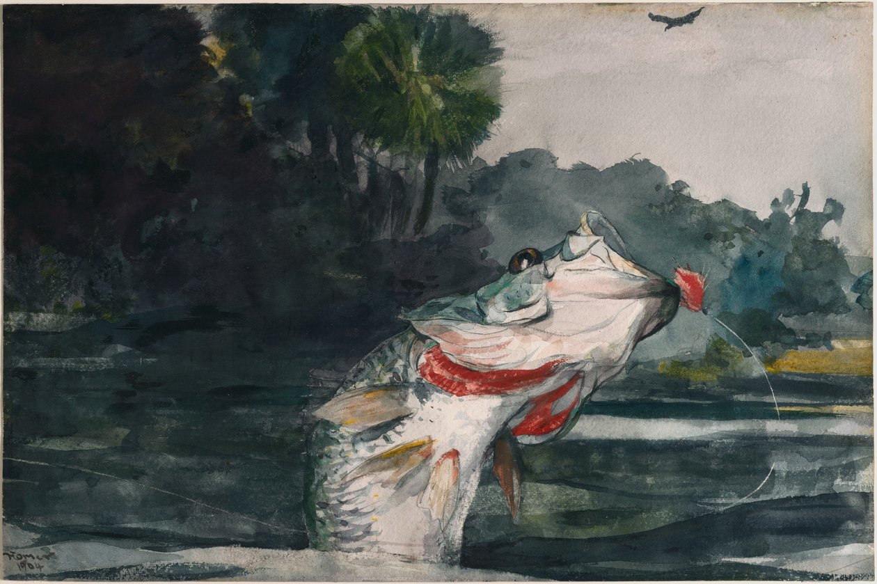 Elämänkokoinen mustaharjus tekijältä Winslow Homer