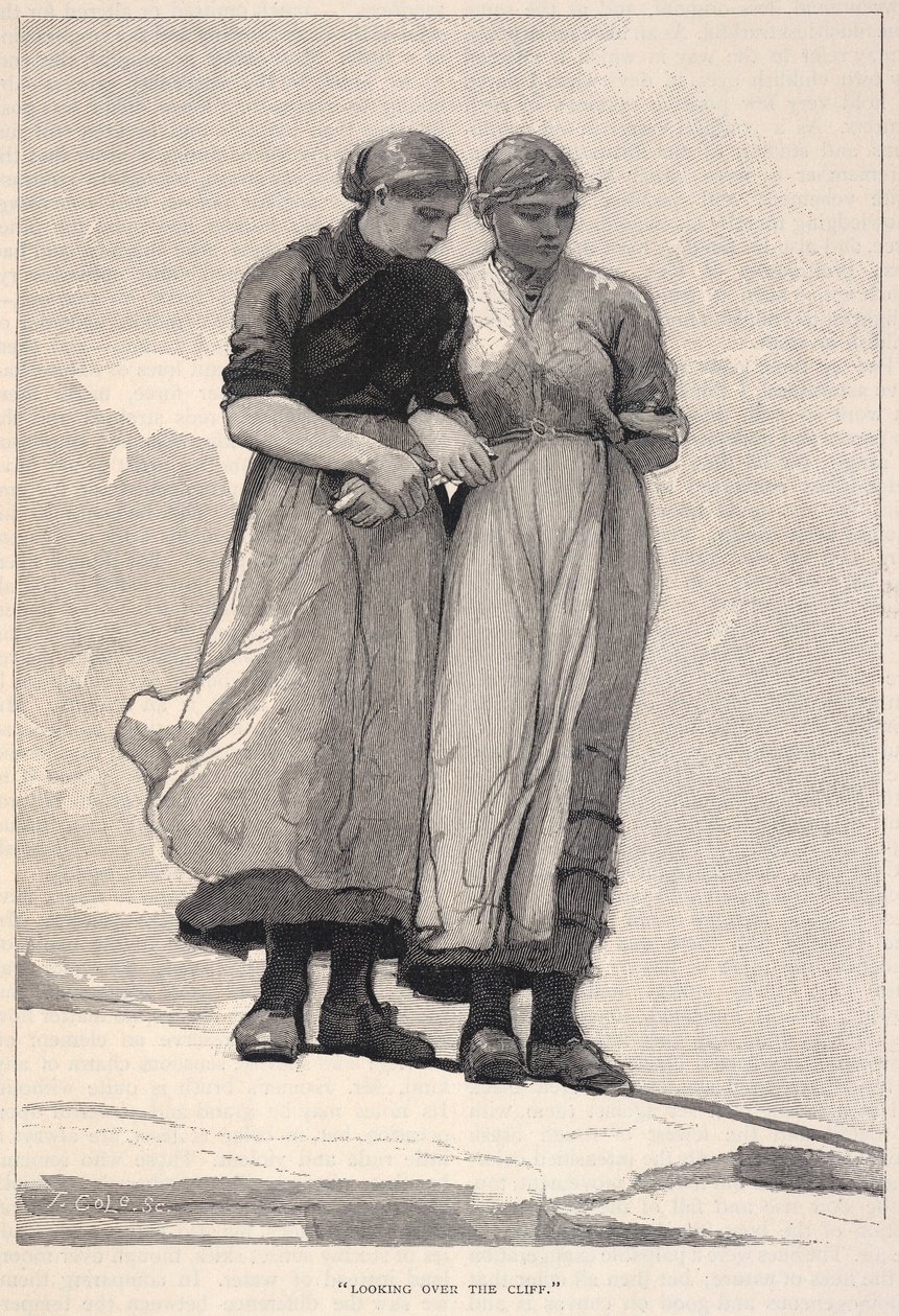 Looking Over The Cliff, The Century Magazine, marraskuu 1883. tekijältä Winslow Homer