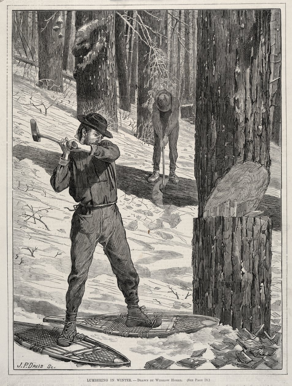 Puunkorjuu talvella tekijältä Winslow Homer