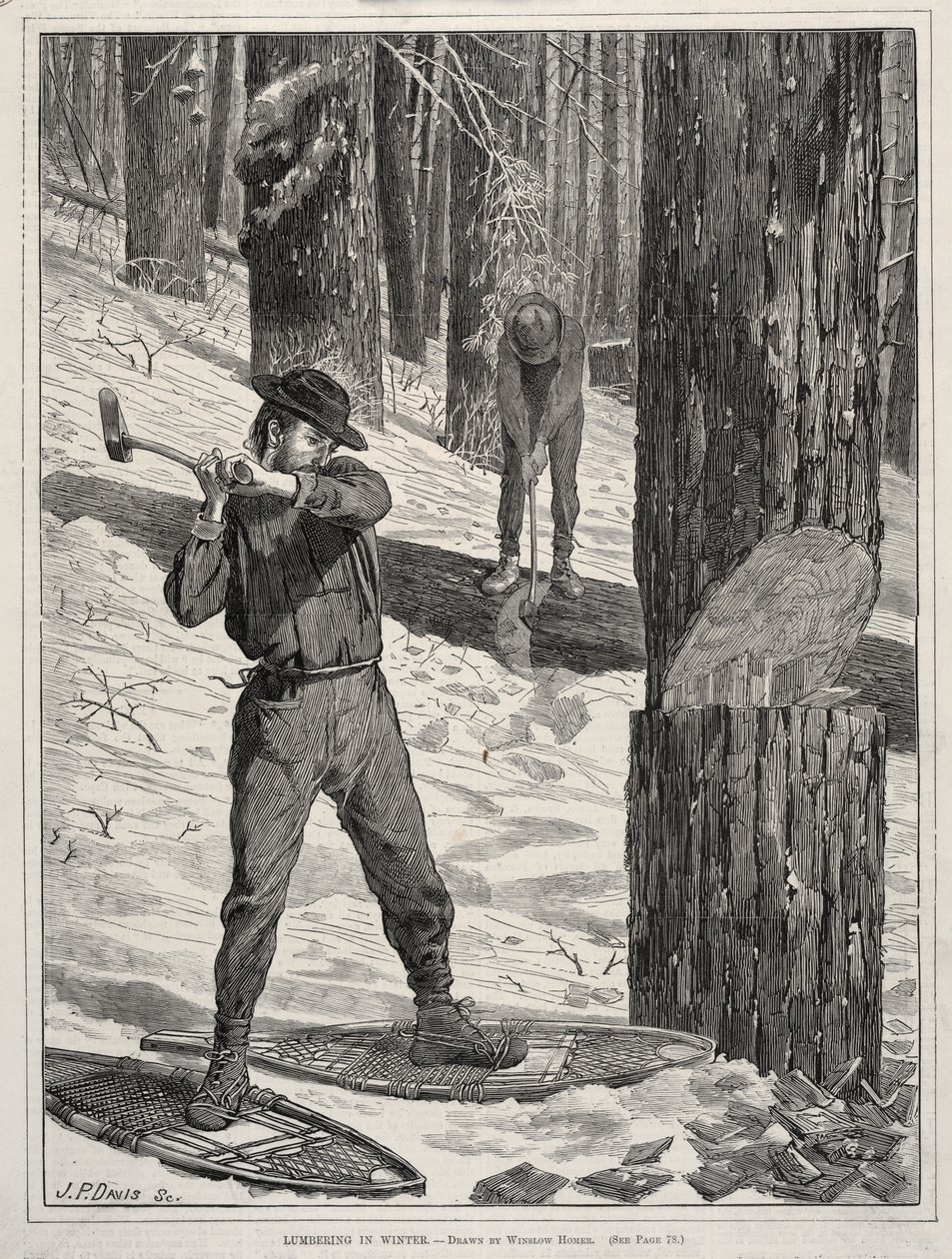 Puunkorjuu talvella, 1871. tekijältä Winslow Homer