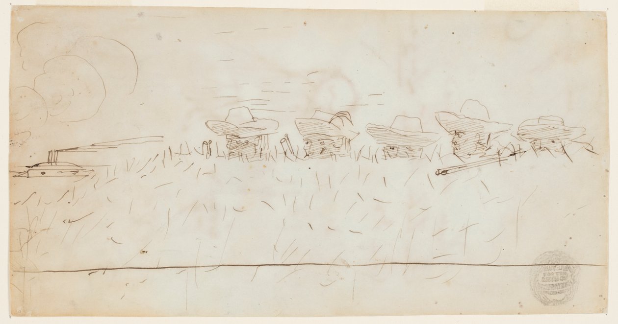 Miehet katselevat maanrakennustyötä tekijältä Winslow Homer