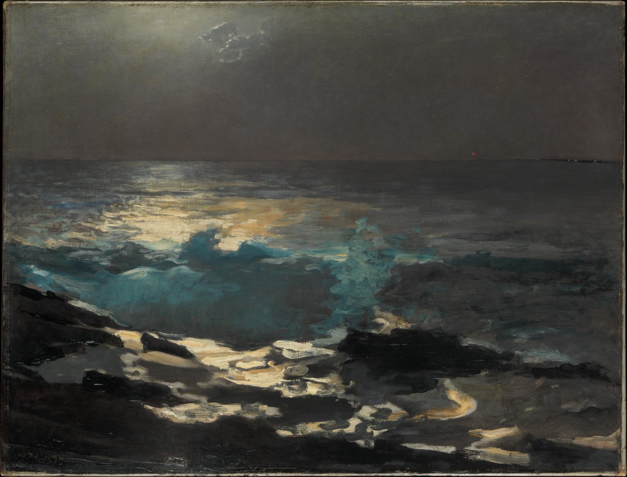 Kuunvalo, Wood Islandin majakka tekijältä Winslow Homer