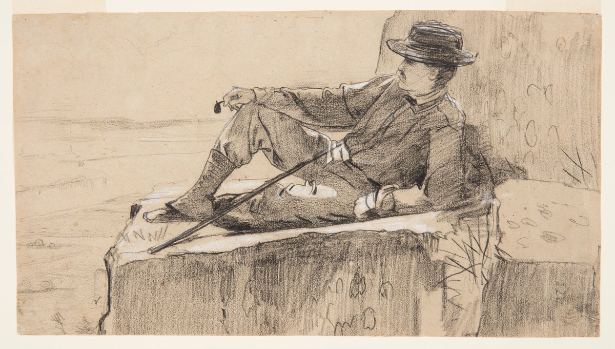 Vuorikiipeilijä lepää tekijältä Winslow Homer