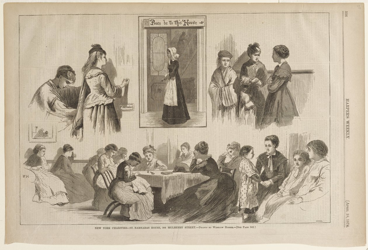 New Yorkin hyväntekeväisyyslaitokset - St. Barnabas House, 304 Mulberry Street tekijältä Winslow Homer
