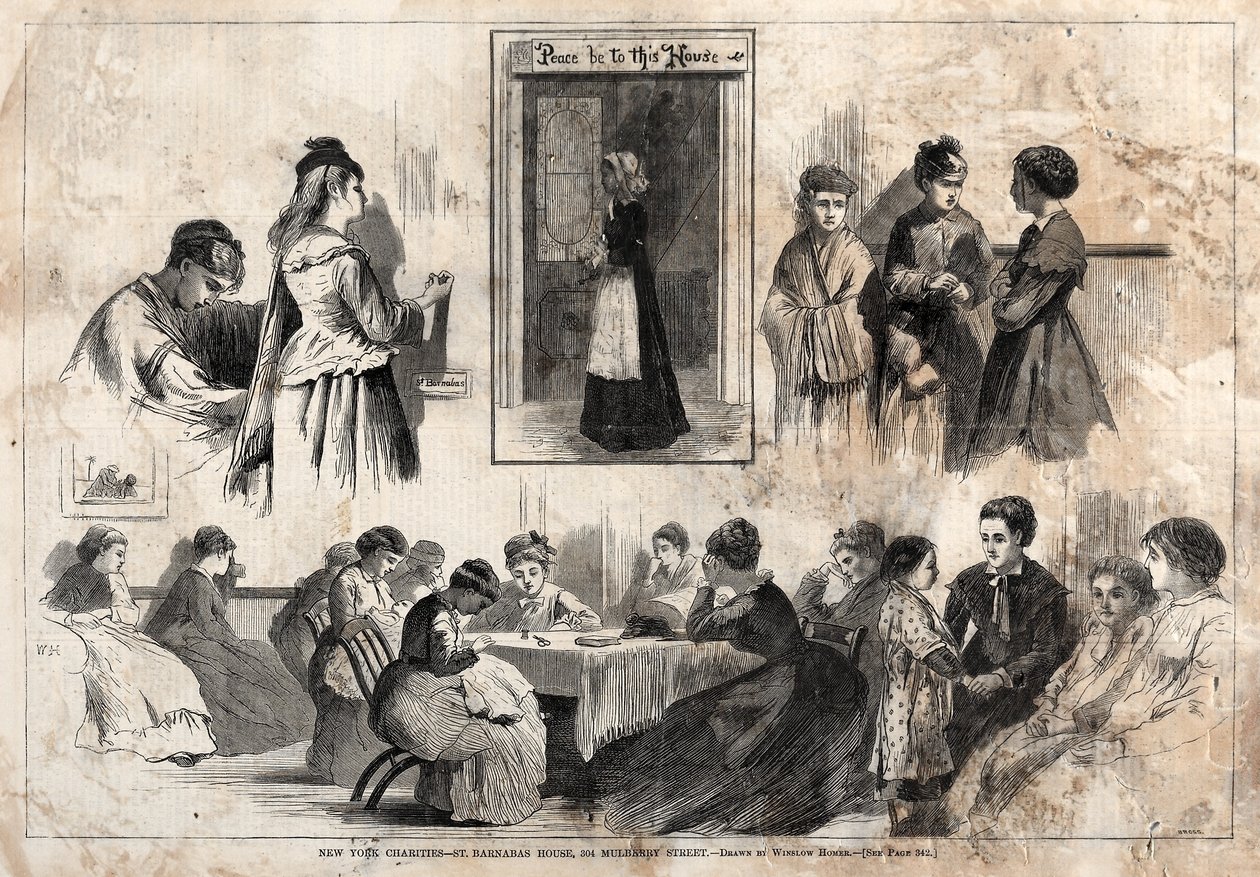 New York Charities - St. Barnabas House, 304 Mulberry Street, 1874. tekijältä Winslow Homer