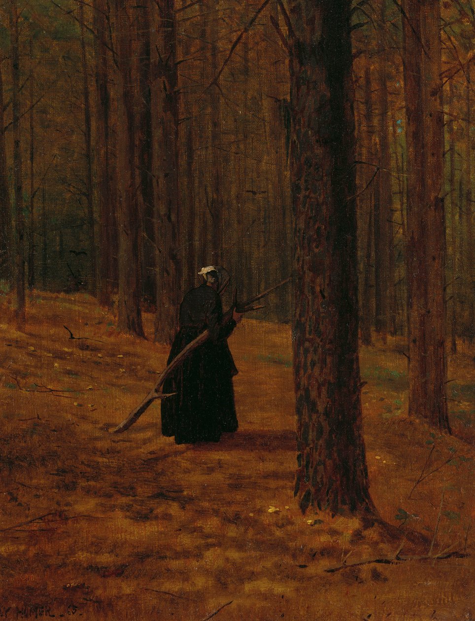 Vanha nainen keräämässä sivellintä, 1865 tekijältä Winslow Homer