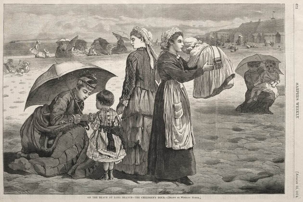 Long Branchin rannalla – Lasten hetki tekijältä Winslow Homer