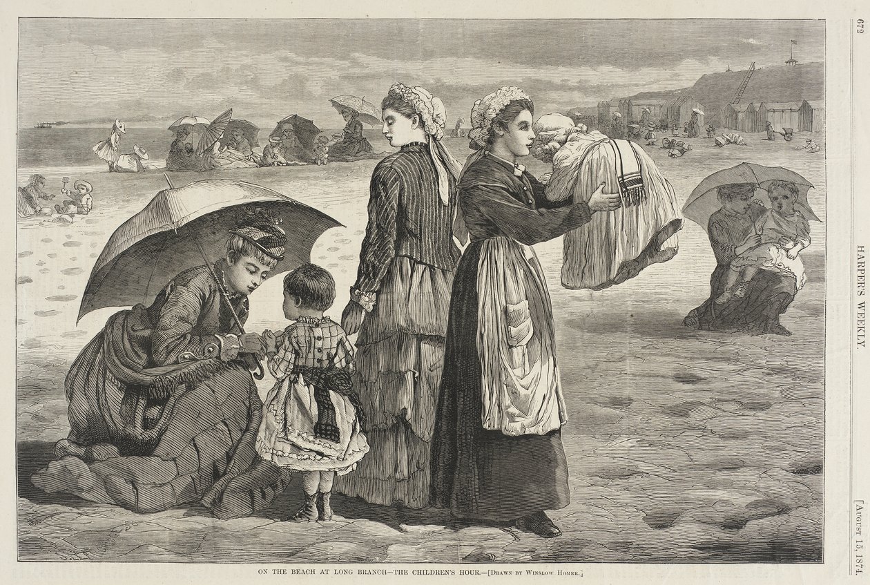 Long Branchin rannalla – Lasten hetki tekijältä Winslow Homer