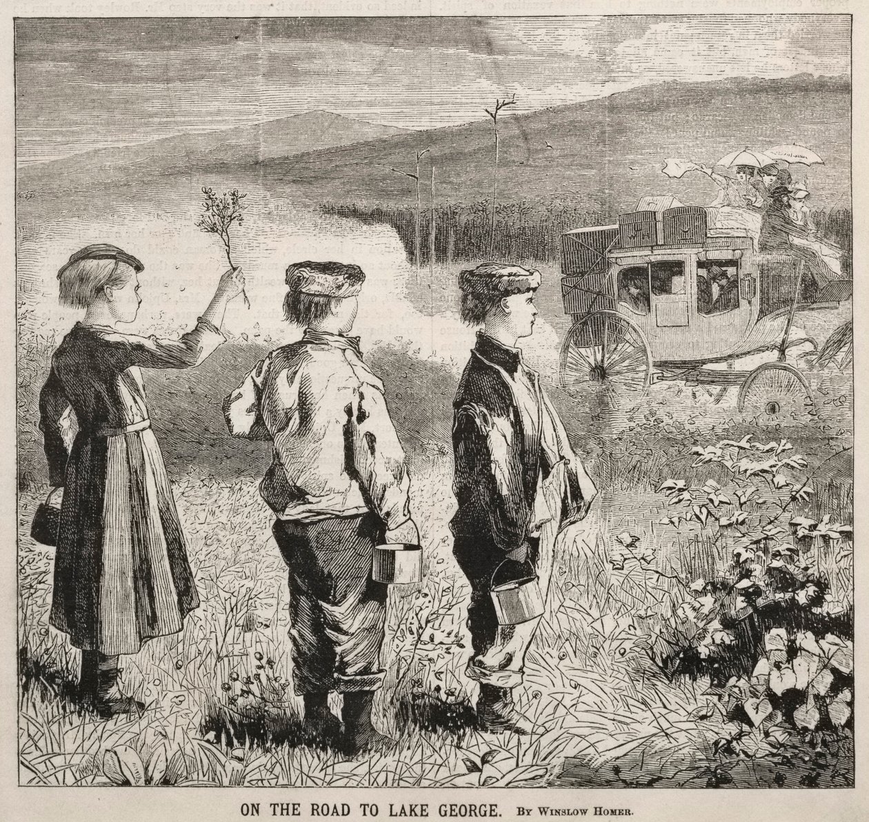 Tiellä George-järvelle, 1869. tekijältä Winslow Homer