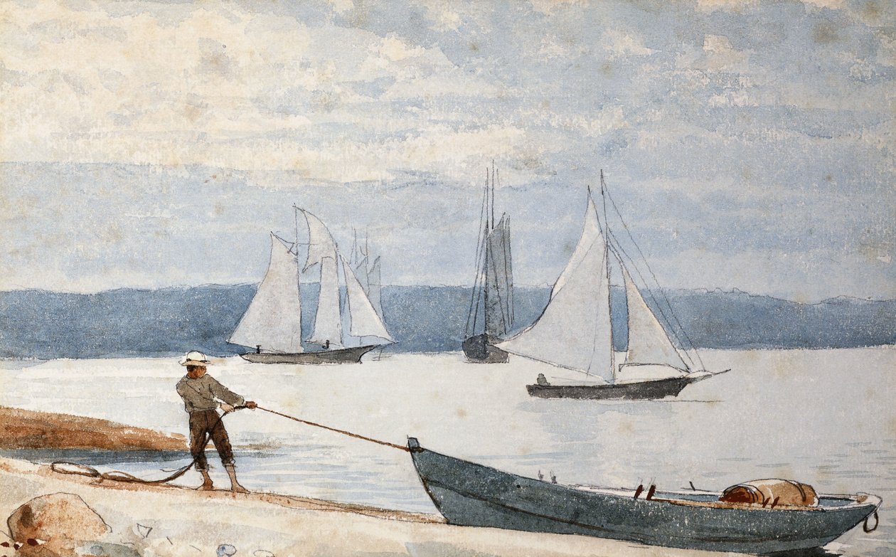 Pulling the Dory, 1880 tekijältä Winslow Homer