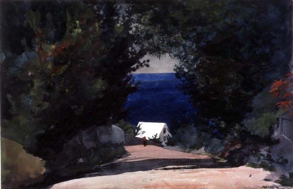 Tie Bermudalla, n. 1899-1901 (akvarelli kynällä paperille) tekijältä Winslow Homer