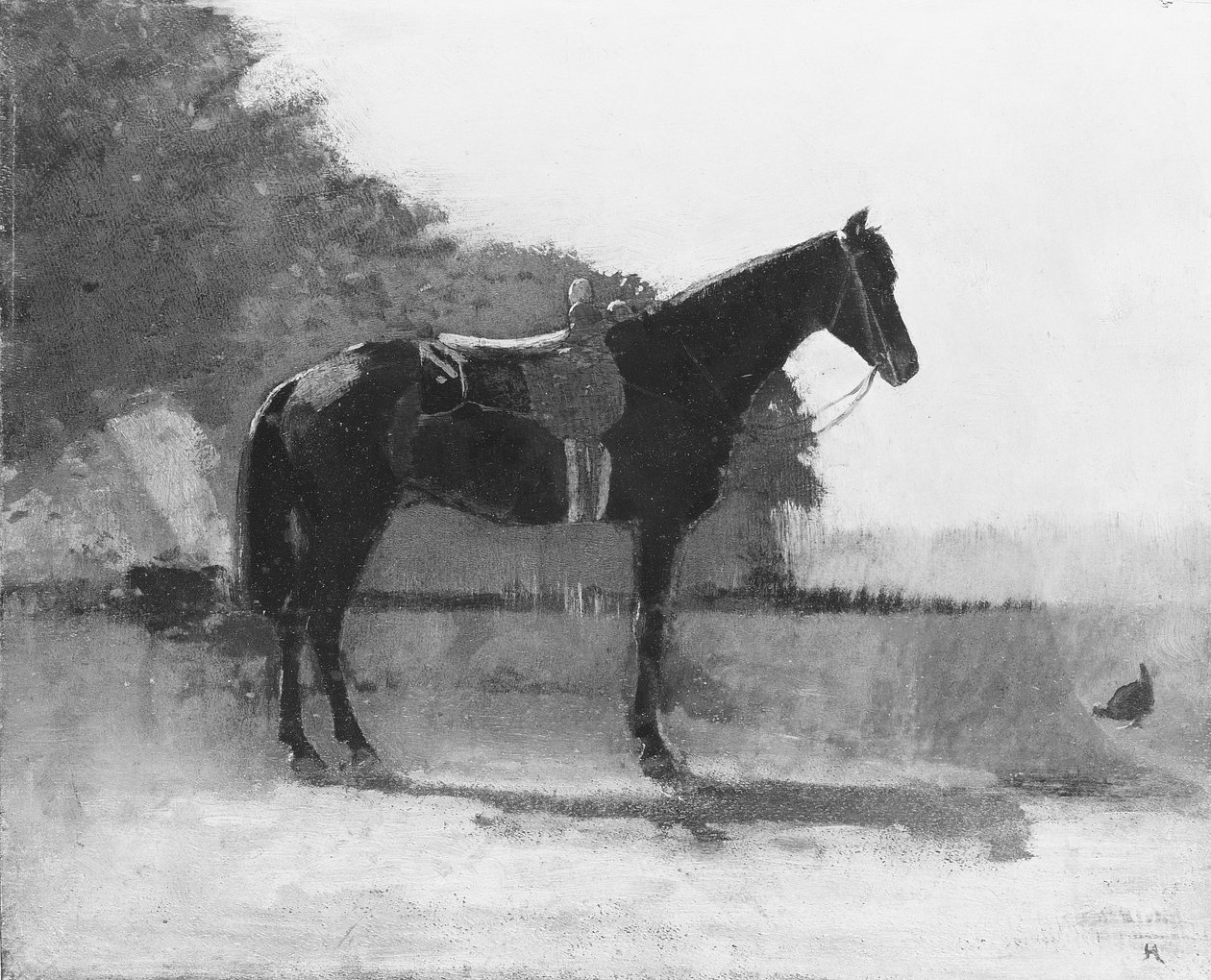 Ratsuhevonen maatilan pihalla tekijältä Winslow Homer