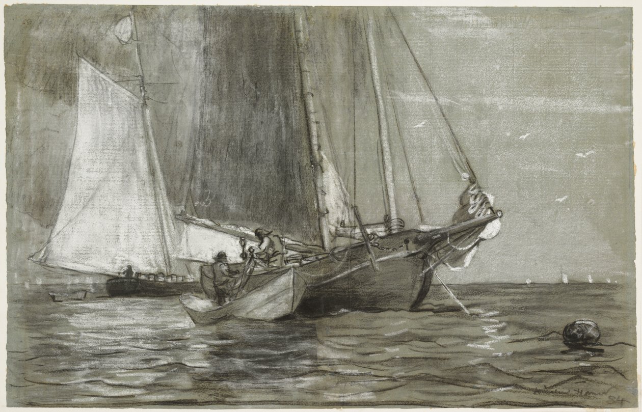 Kuunari ankkurissa tekijältä Winslow Homer
