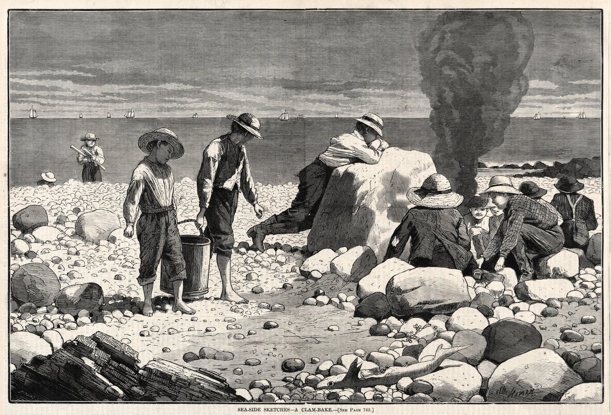 Rantakuvia – simpukkajuhlat tekijältä Winslow Homer