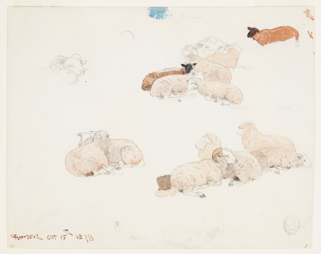 Lampaat lepäävät tekijältä Winslow Homer