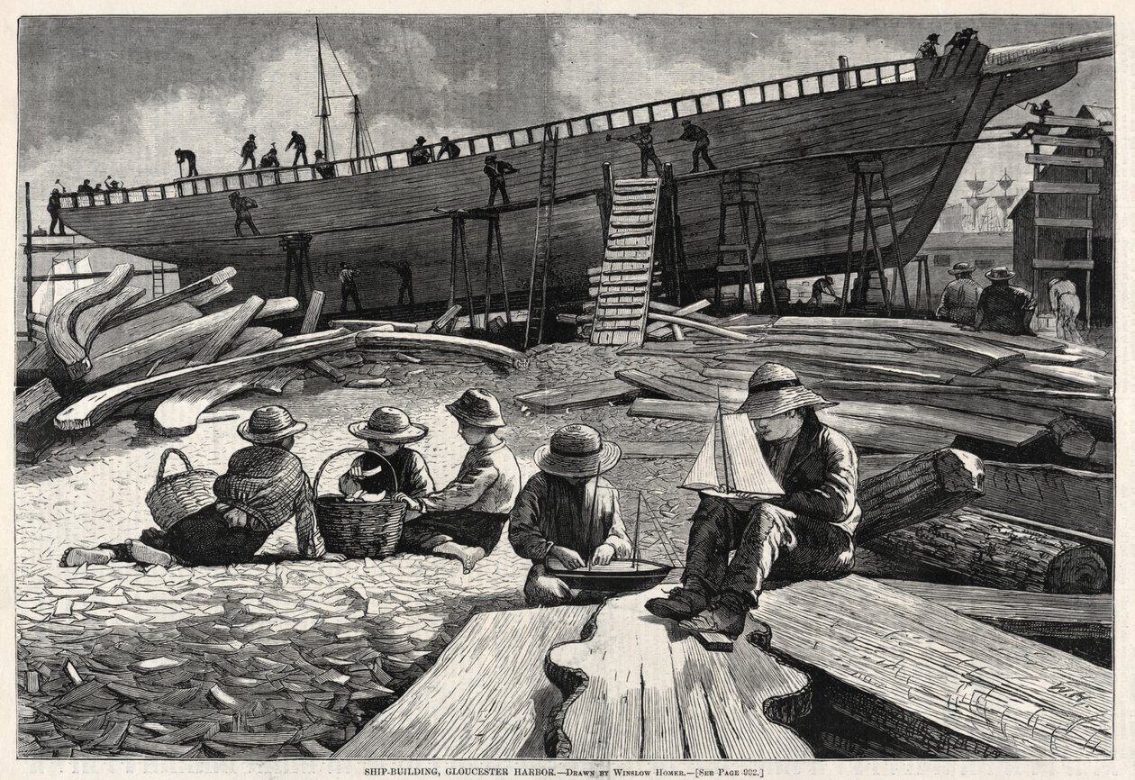 Laivanrakennus, Gloucesterin satama tekijältä Winslow Homer