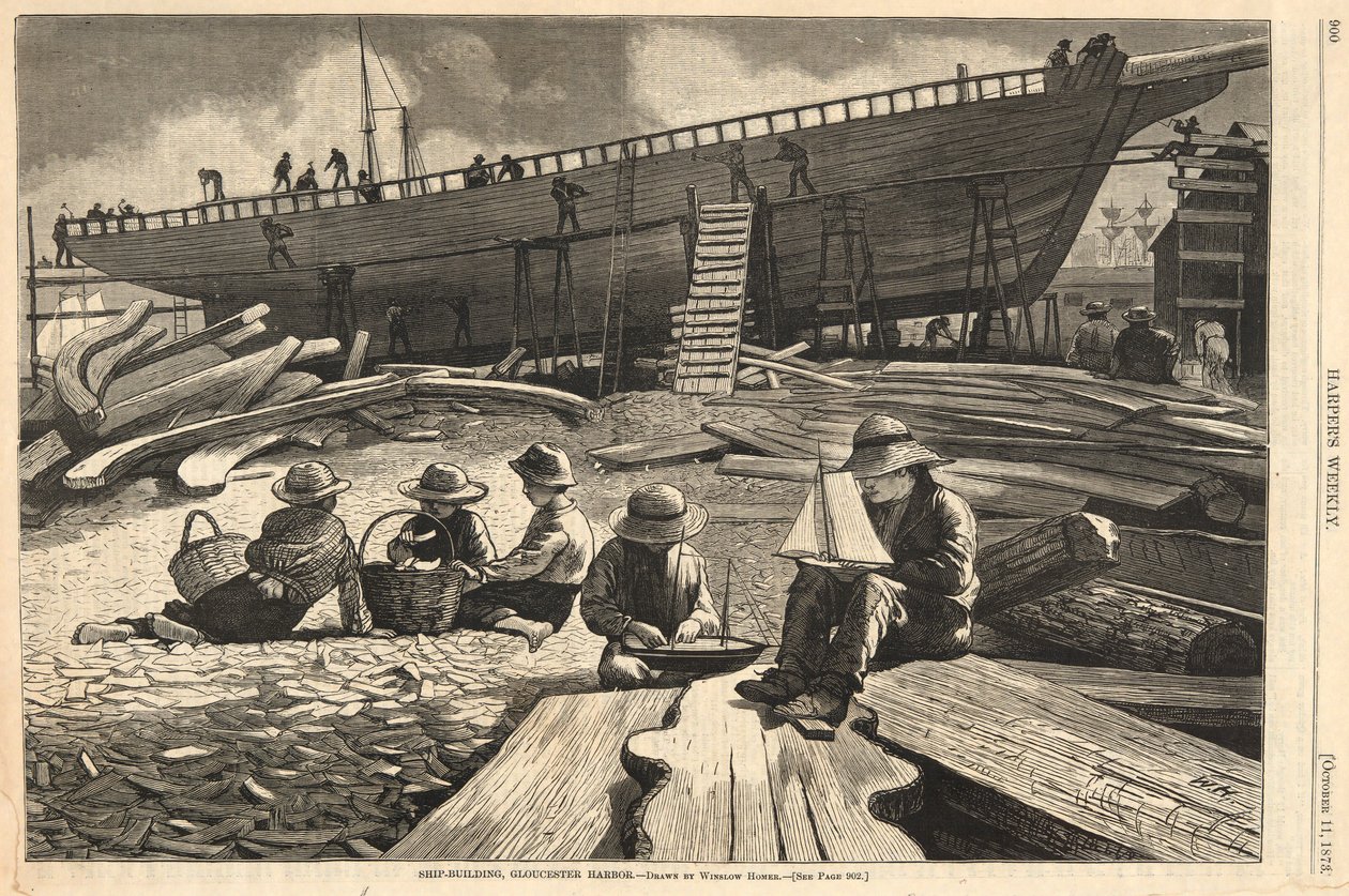 Laivanrakennus, Gloucesterin satama, Harperilta tekijältä Winslow Homer