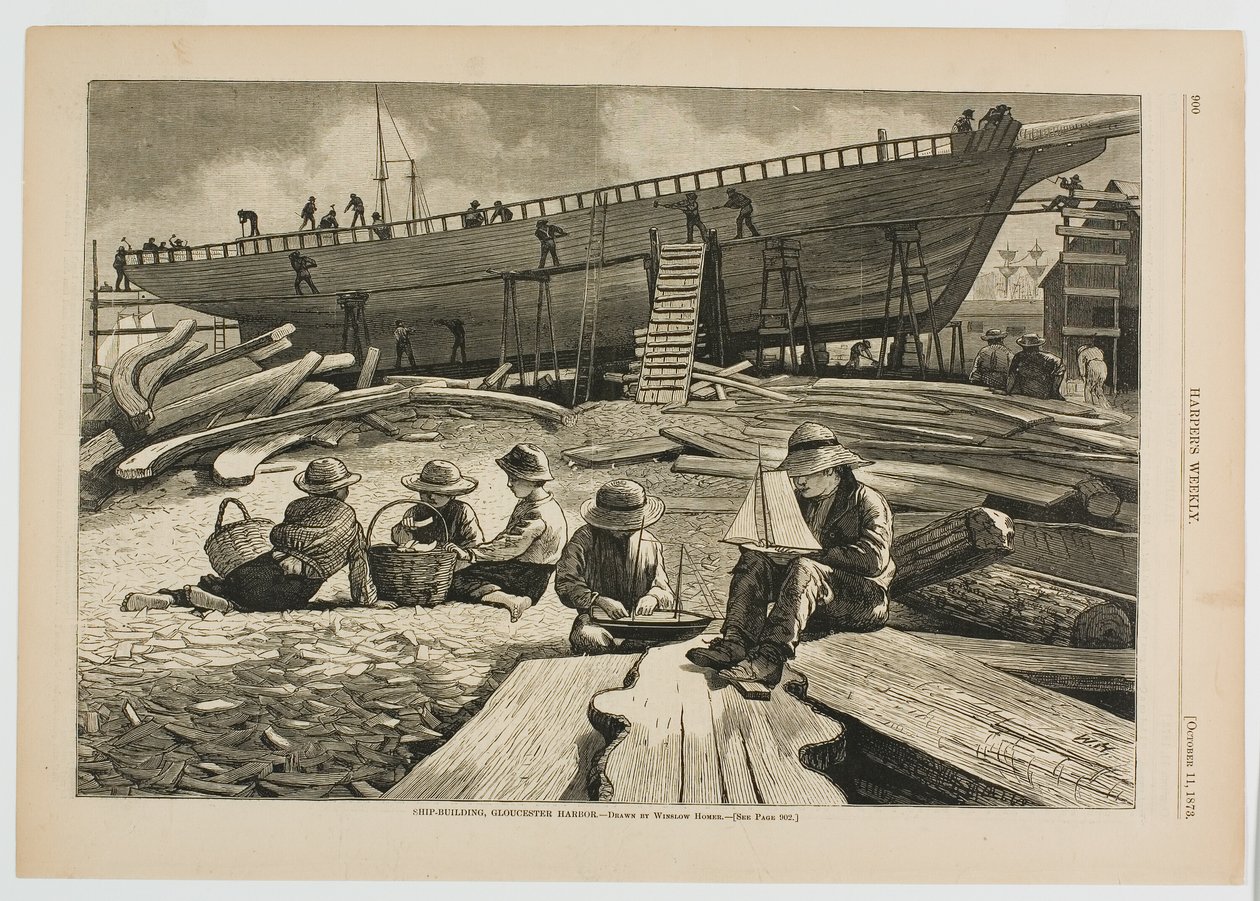 Laivanrakennus, Gloucesterin satama tekijältä Winslow Homer