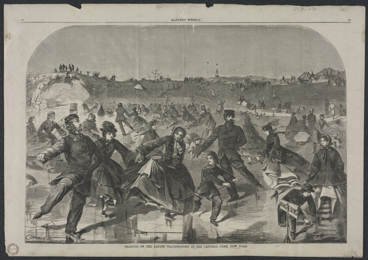 Luistelu naisten luistelualtaalla Central Parkissa, New Yorkissa tekijältä Winslow Homer