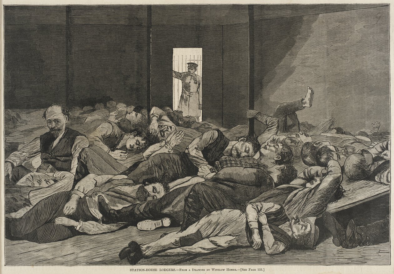 Poliisiasemalla yöpyvät tekijältä Winslow Homer