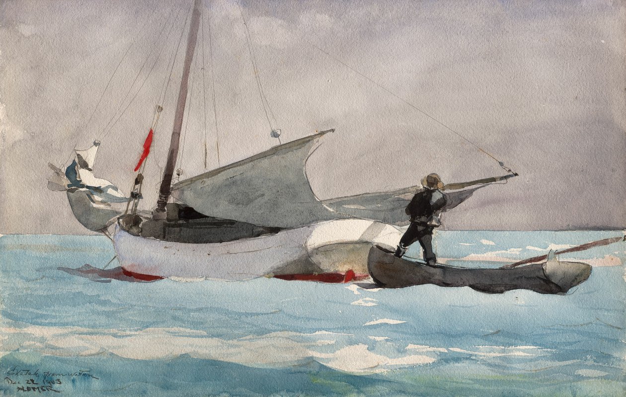 Purjeen pakkaaminen tekijältä Winslow Homer