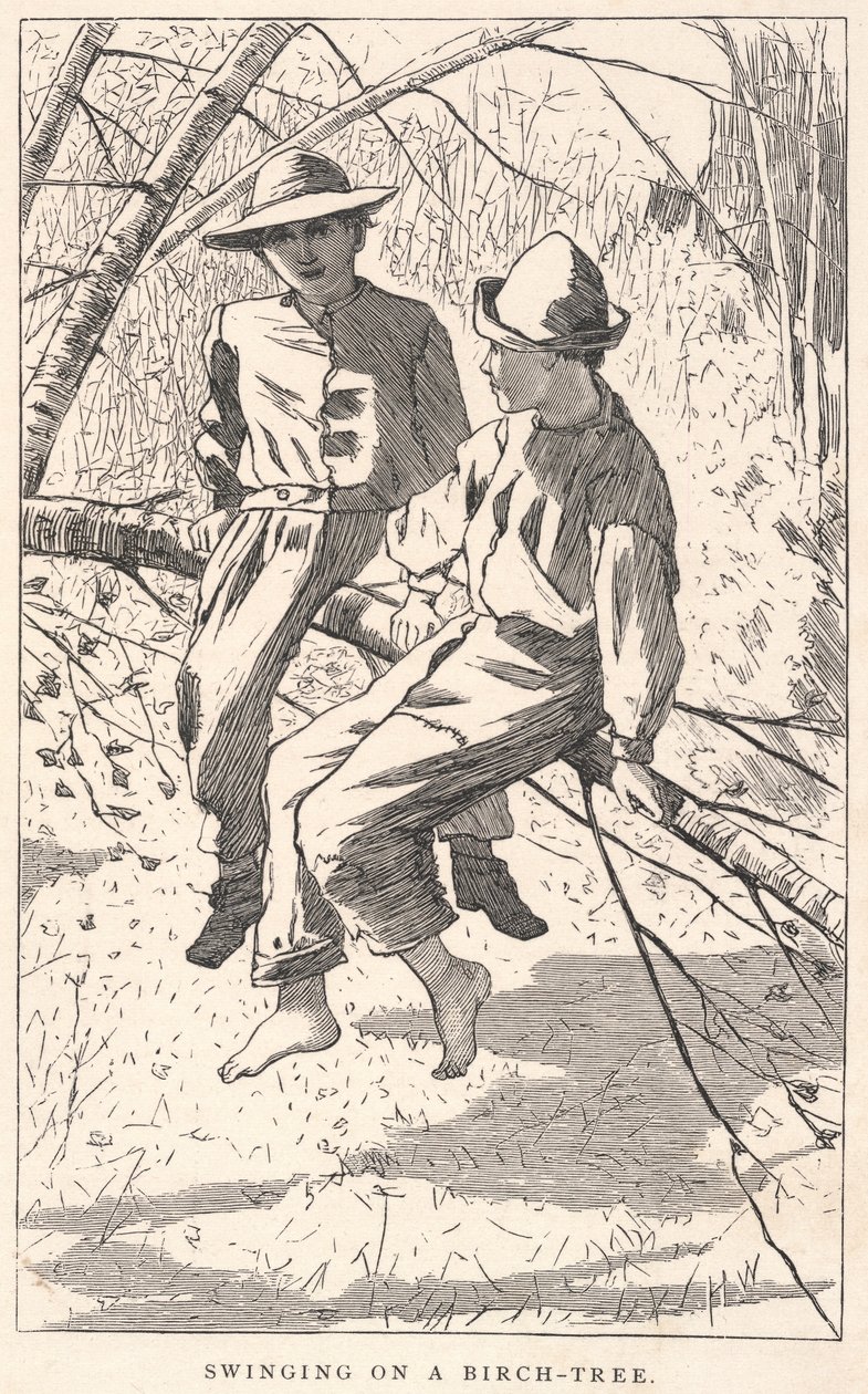 Keinuminen koivulla, nuortenlehti, kesäkuu 1867. tekijältä Winslow Homer