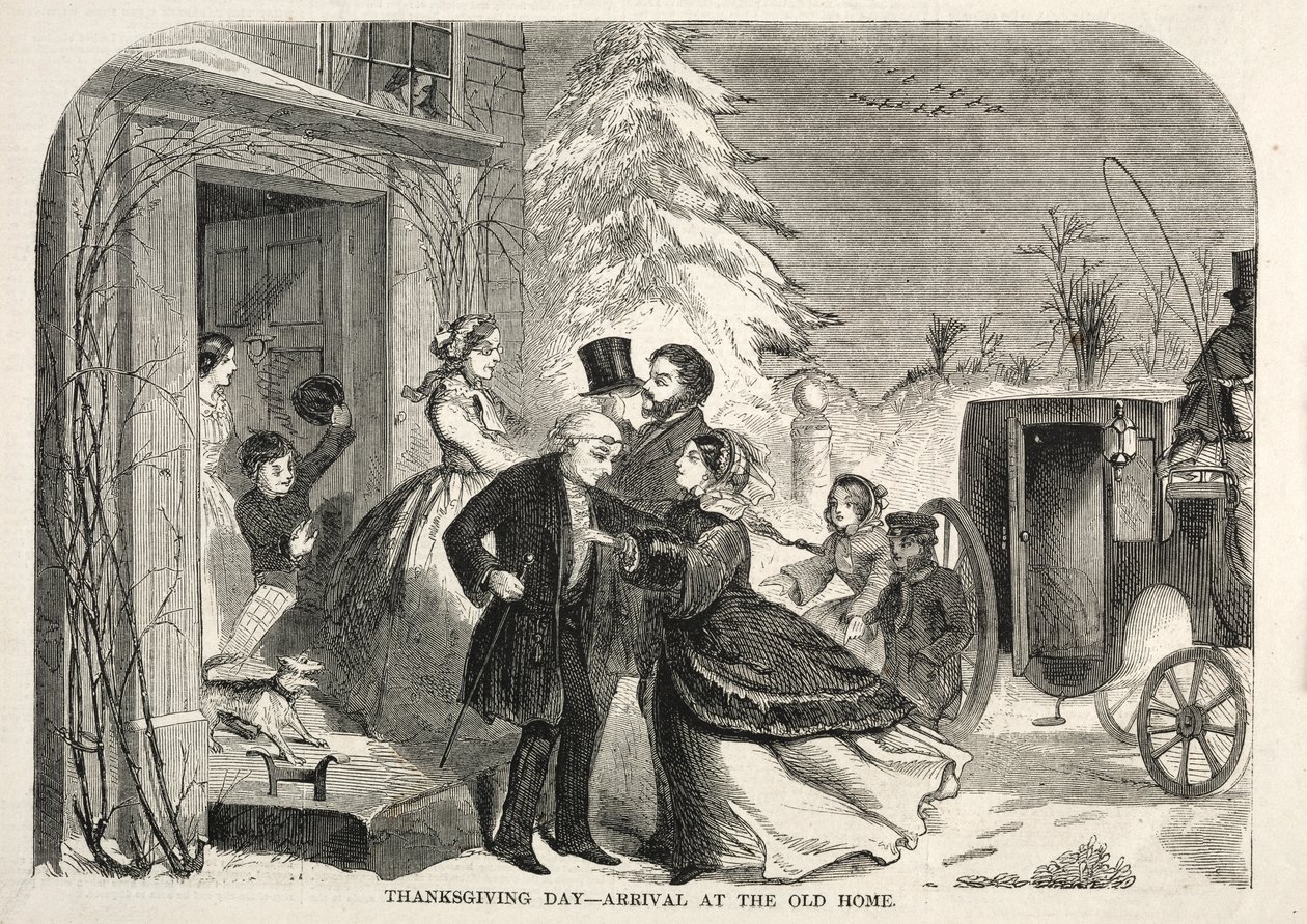 Kiitospäivä - saapuminen vanhaan kotiin tekijältä Winslow Homer