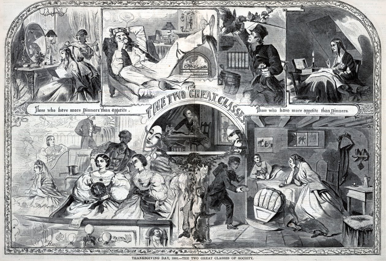 Kiitospäivä, 1860, yhteiskunnan kaksi suurta luokkaa, Harper