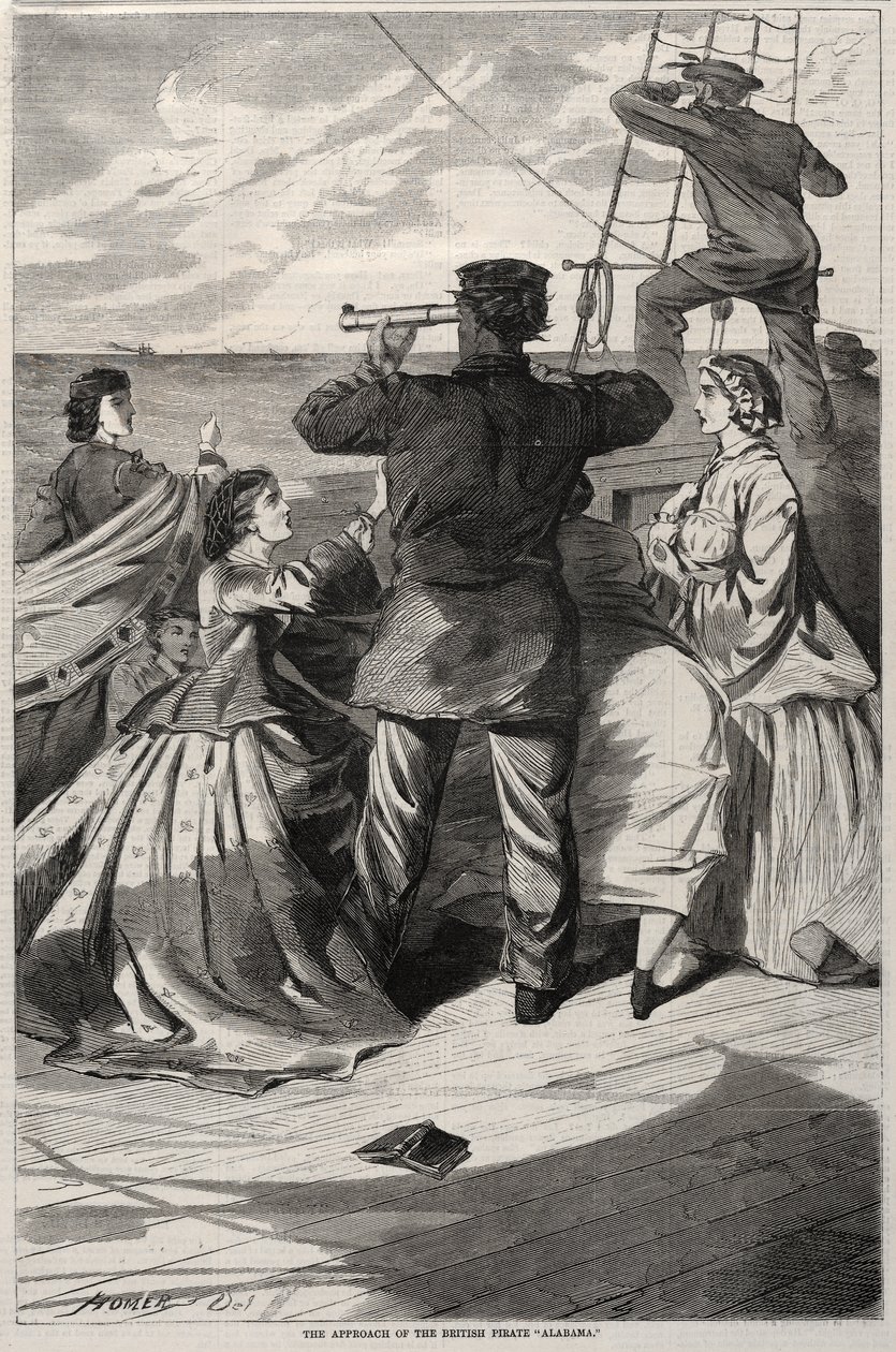 Brittiläisen merirosvolaivan ”Alabaman” lähestyminen tekijältä Winslow Homer