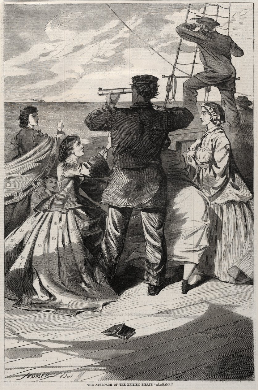 Brittiläisen merirosvo Alabaman lähestymistapa, 1863. tekijältä Winslow Homer
