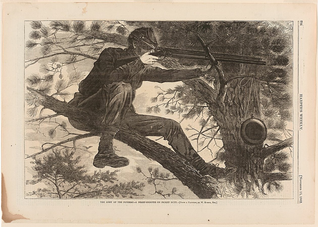 Potomacin armeija - tarkka-ampuja vartiovuorossa tekijältä Winslow Homer