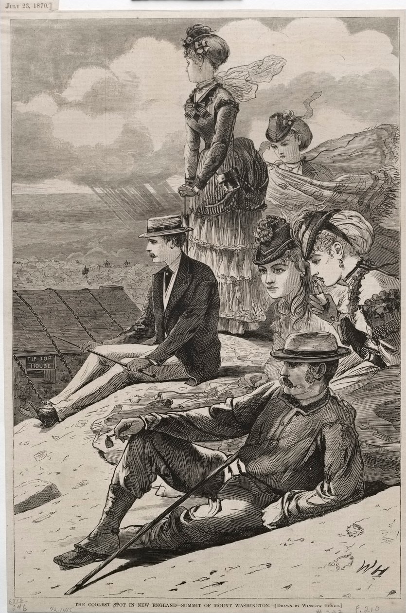 Tyylikkäin paikka Uudessa Englannissa - Mount Washingtonin huippu, 1870. tekijältä Winslow Homer