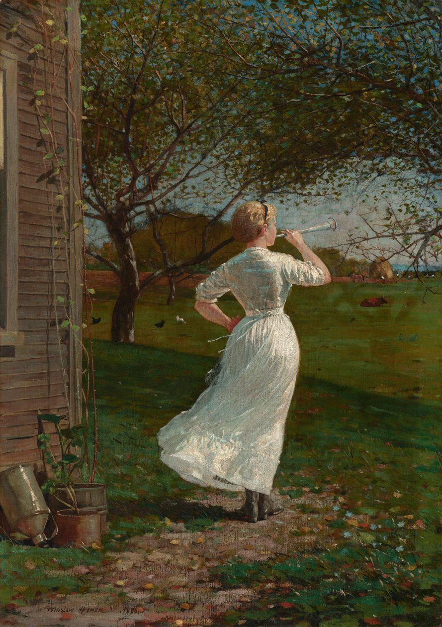 Ruokatorvi (Torveen puhaltaminen meren rannalla) tekijältä Winslow Homer