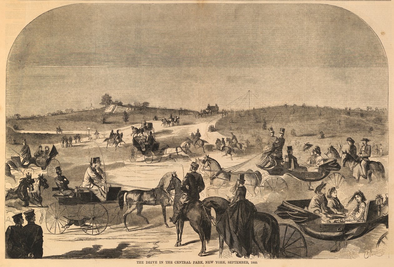 The Drive in the Central Park, New York, syyskuu 1860, Harper