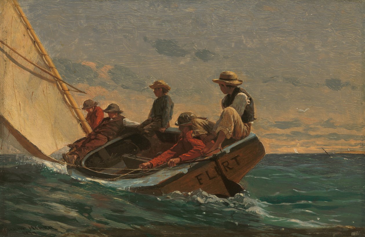 Flirtti, 1874. tekijältä Winslow Homer