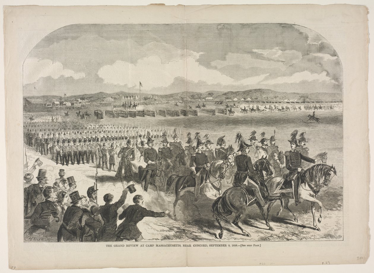 Grand Review Camp Massachusettsissa, lähellä Concordia, 9. syyskuuta 1859 1859. tekijältä Winslow Homer