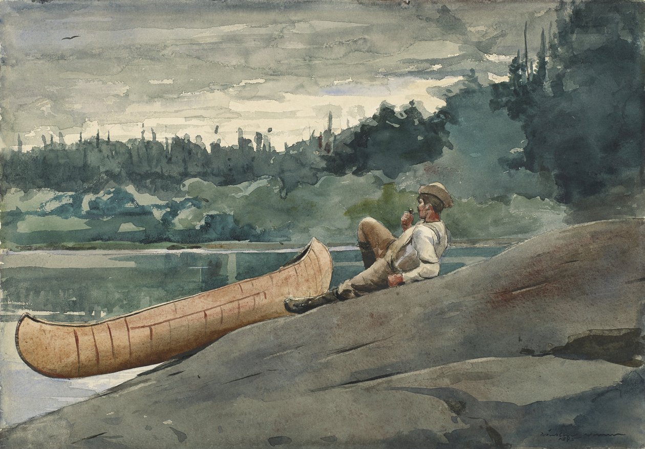 Opas, 1895 (akvarelli ja jonkin verran grafiitin pohjapiirroksia kudottupaperille) tekijältä Winslow Homer