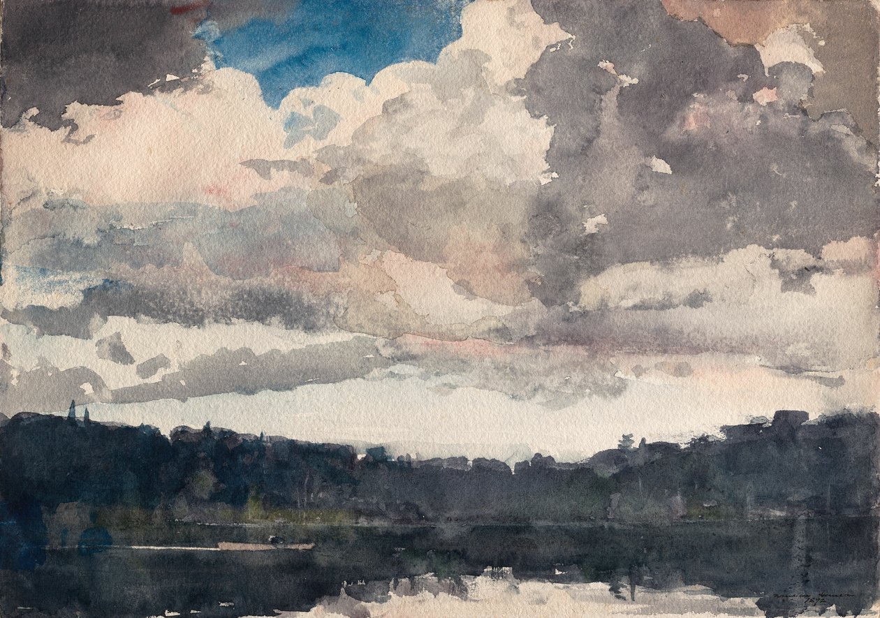 The Lone Boat, North Woods Club, Adirondacks, Adirondackit tekijältä Winslow Homer