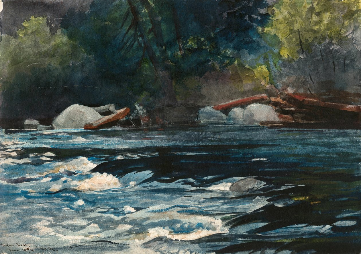 The Rapids, Hudson-joki, Adirondacks-joet tekijältä Winslow Homer