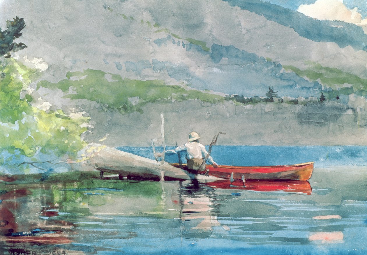 Punainen kanootti, 1884 tekijältä Winslow Homer
