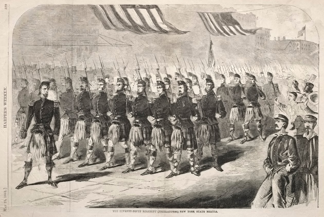 Seitsemänkymmentäyhdeksännen rykmentin Highlanders New Yorkin osavaltion miliisi, 1861. tekijältä Winslow Homer