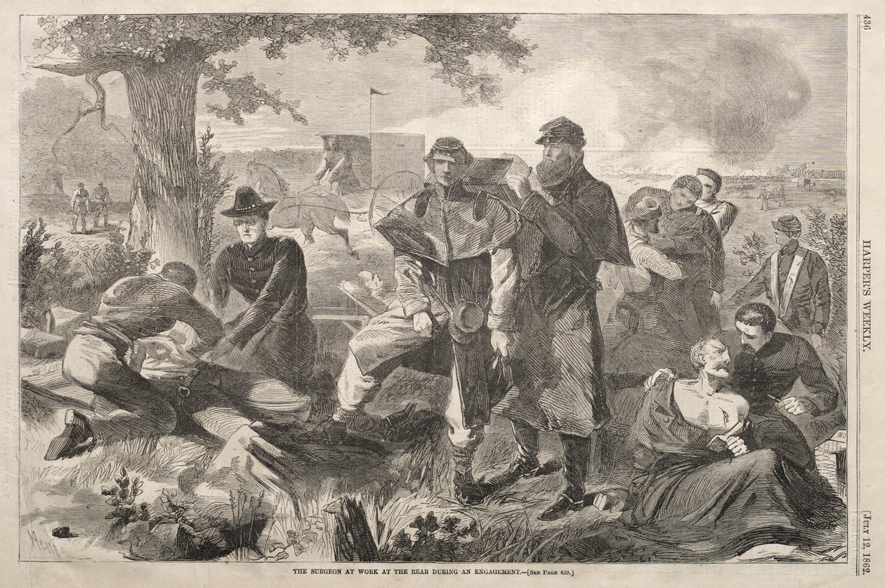 Kirurgi töissä takana kihlauksen aikana, 1862. tekijältä Winslow Homer