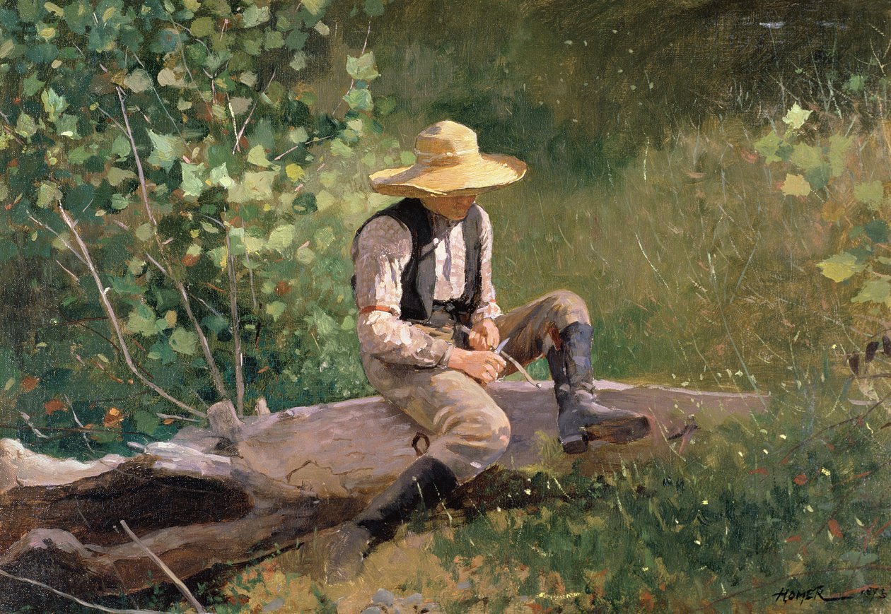 Whittling Boy, 1873 tekijältä Winslow Homer
