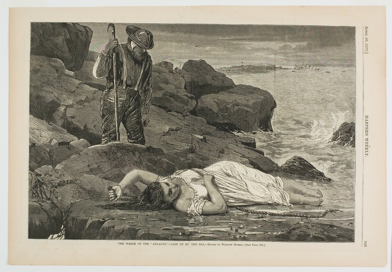 "Atlantic"-aluksen haaksirikko - mereen heitetty alus tekijältä Winslow Homer